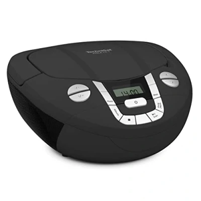 Afbeelding van TechniSat VIOLA cd 1 draagbare stereo speler, boombox met praktische draaggreep (CD radio voor kinderen, FM radiotuner, bluetooth ontvangst, 2 x W RMS vermogen, net en batterijvoeding) wit