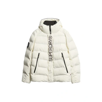 Afbeelding van City pufferjas met Print en Capuchon Wit Grootte: Xxxl