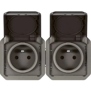 Afbeelding van Legrand plexo 2v contactdoos pa 2p a voorbedraad horizontaal ip55 antraciet 069842l