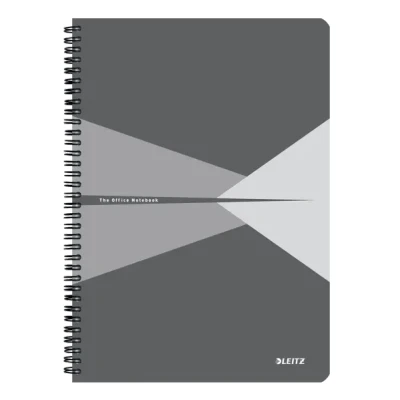 Afbeelding van Leitz Office Notitieboek A4 Gelijnd met PP Omslag 80 Grams Papier Grijs