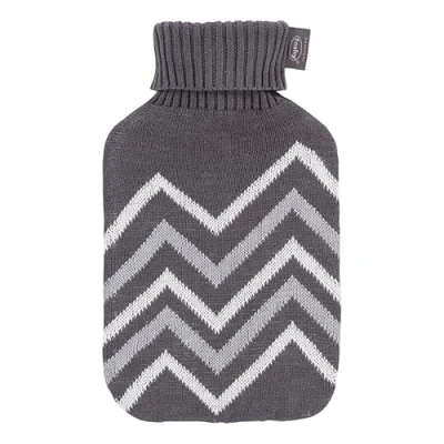 Afbeelding van Fashy ZigZag Warmwaterkruik Grijs met Offwhite
