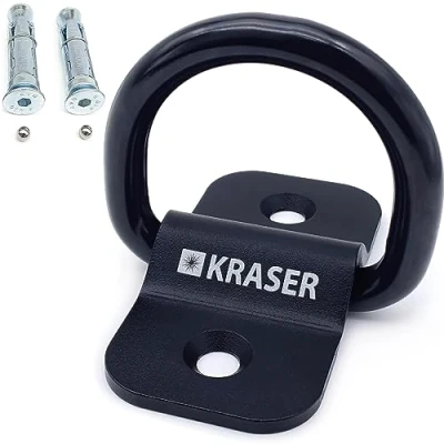Afbeelding van KRASER KR802 Motorfiets Vloeranker Anti diefstal Muurbevestiging Garage Fietsenstalling, Aanhangwagenbeveiliging, Kantelring ø14, Compact Bestendig Staal 12,8 x 6,5 Inclusief Schroeven