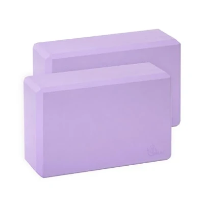 Afbeelding van Exerz yogablokken 2PK hoge dichtheid comfortabele fitnessschuimstenen, antislip, lichtgewicht en reisvriendelijk (Lavendel)
