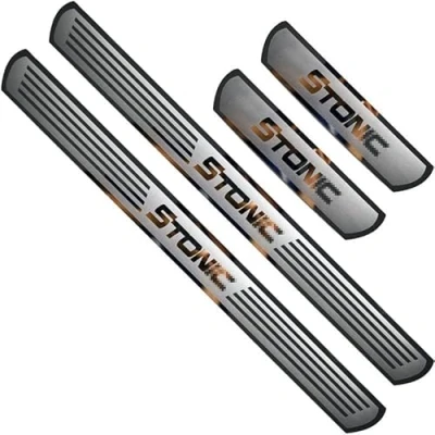 Afbeelding van Auto Instaplijsten Protector voor Kia Stonic 2017 2022, RVS Kick Plates Welkom Pedaal Non Slip Scuff Guard, Styling Accessoires