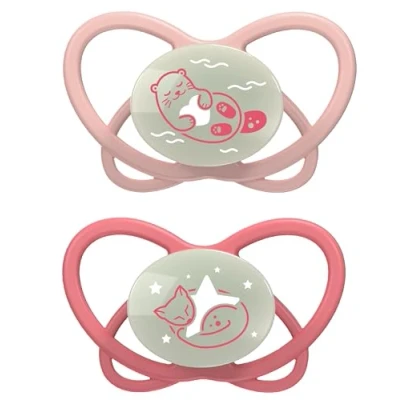 Afbeelding van nip ® Nacht fopspeen My Butterfly Night Green , maat 2 (5 18 maanden), silicone rood