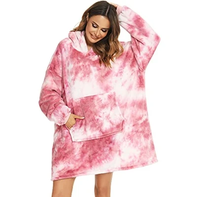 Afbeelding van YEPLINS Oversized Deken Sweatshirt Hoodie, Draagbare Hoodie Sherpa Sweatshirt, Zachte Warme Hooded Giant