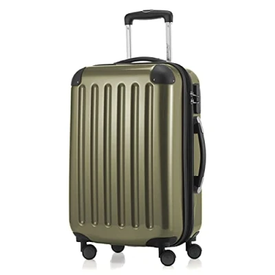 Afbeelding van HAUPTSTADTKOFFER Alex hardshell koffer trolley rolkoffer reiskoffer, 4 dubbele wielen, uitbreiding, Avocado., 55 cm, handtassen