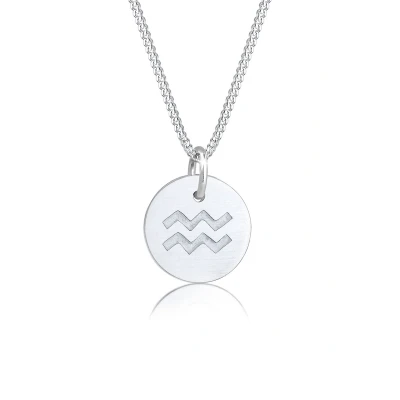 Afbeelding van Elli Sternzeichen Wassermann Astro Ketting, Dames, Maat: 45, Silber
