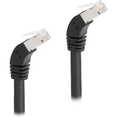 Afbeelding van Delock RJ45 Netzwerkkabel Cat.6A S/FTP 45 nach unten gewinkelt 3 m sch