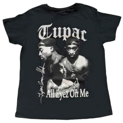 Afbeelding van Tupac All Eyez B&amp;W Dames T shirt L Zwart