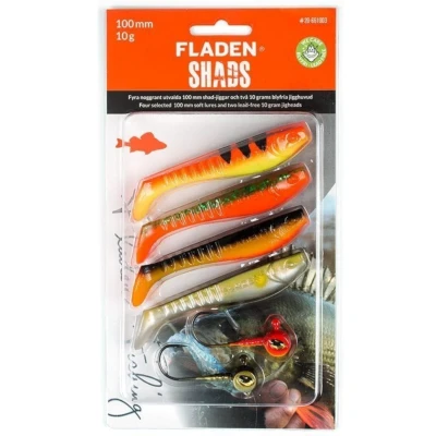 Afbeelding van Fladen Soft Lure Assortment 3 Shad 100mm + Jigheads (6 delig)