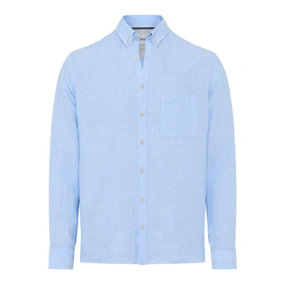 Afbeelding van Brax overhemd heren normale fit blauw effen