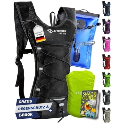 Afbeelding van Drinkrugzak met thermovak, ultralicht, 300 g, rugzak drinkzak, 2 liter, BPA vrij, reflectoren, hardlopen, fietsen en trailrunning