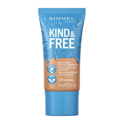 Afbeelding van 1+1 gratis: Rimmel KIND &amp; FREE Vegan Foundation 150 Rose Vanilla 30 ml