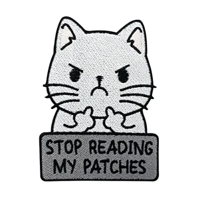 Afbeelding van Finally Home Patch om op te strijken Stop Reading My Patches Kat Stinkvinger Katten Strijkplaatje Cat Opstrijkbare Dieren