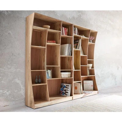 Afbeelding van Massief houten open kast Live Edge Hout acacia natuur 242 cm 2er Set staande