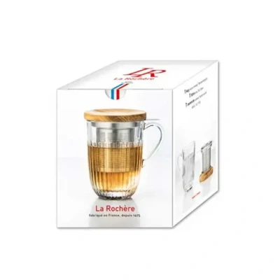 Afbeelding van La Rochère Ouessant theeglas met filter en deksel 40 cl Set 1