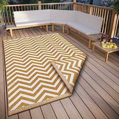 Afbeelding van Binnen en Buitenkleed Palma Wit 80x150cm 123vloerkleed.nl is de online webshop voor vloerkleden woonaccessoires.