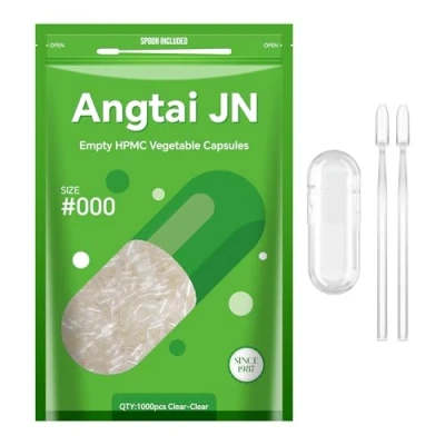 Afbeelding van AngtaiJN lege veganistische capsules, maat 000, 1000 stuks, heldere capsules om te vullen met 2 microlepels, doe het zelf compatibel capsulevulling, 000