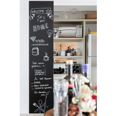 Afbeelding van Magneetfolie, hechtbasis voor magneten, magneetbord, ferrofolie, zelfklevend, beschrijfbaar, afwasbaar, magnetisch, zwart, 100 x 40 cm