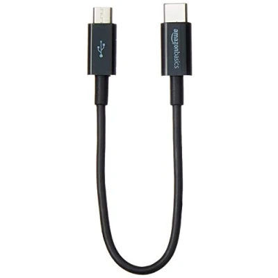 Afbeelding van Amazon Basics Verbindingskabel, USB C naar Micro Type B, 2.0, 15.2 cm, zwart