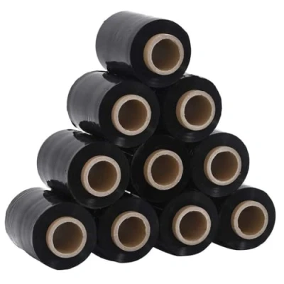 Afbeelding van vidaXL Stretchfolies 50 stuks zwart 23 µm 10 cm x 150 m