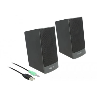 Afbeelding van Delock USB Stereo 2.0 Luidspreker met 3.5 mm Jack en voeding Del