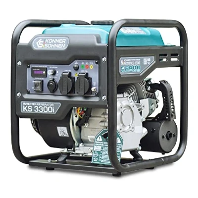 Afbeelding van Könner &amp; Söhnen KS 3300i. Benzine invertergenerator 3300W, stroomgenerator met 2 x Schuko 230V, noodstroomgenerator LED display, generator kop