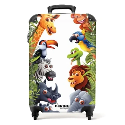 Afbeelding van NoBoringSuitcases.com® Jungle kinderkoffer trolley Kindertrolley 55x35x25
