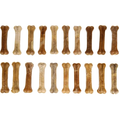Afbeelding van &quot;Kauwsnack: Buffelhuid Bot 20 stuks 100% natuurlijk en langdurig kauwplezier&quot; Natuur / 14cm = 1kg 1,2kg