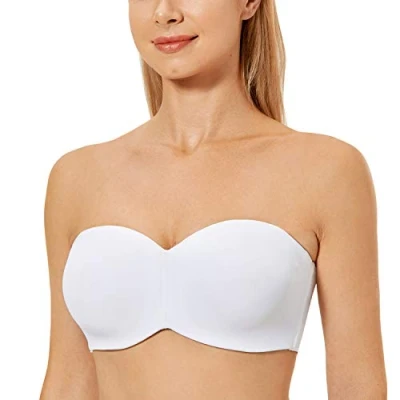 Afbeelding van DELIMIRA Strapless bh Voor Dames Zonder Beugel Minimizer Met Plus Ondersteuning Maten wit 80C
