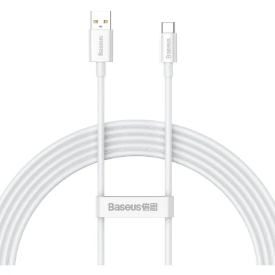 Afbeelding van Baseus Universele USB naar Type C kabel Geschikt voor o.a. Samsung en andere apparaten 2 Meter 100W Wit
