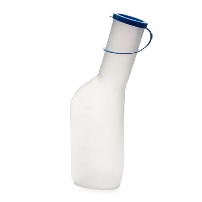 Afbeelding van HaseMed Urineflesje voor mannen, 1000 ml, met deksel, 1 stuk, autoclaveerbaar tot 130 C, van polypropyleen, lekvrij en hygiënisch, ideaal verzorging, ziekenhuis reizen