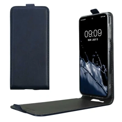 Afbeelding van kwmobile hoesje geschikt voor Samsung Galaxy A55 5G Flip cover met magnetische sluiting in donkerblauw