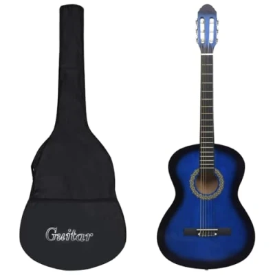 Afbeelding van vidaXL 12 delige Gitaarset klassiek beginner 4/4 39&quot; blauw