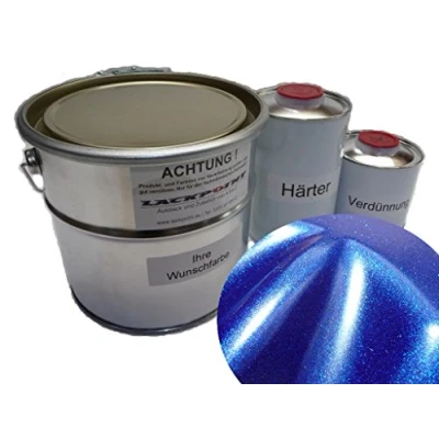 Afbeelding van Lackpoint 1 liter set 2K autolak nacht blauw 2 metallic geen blanke lak trend