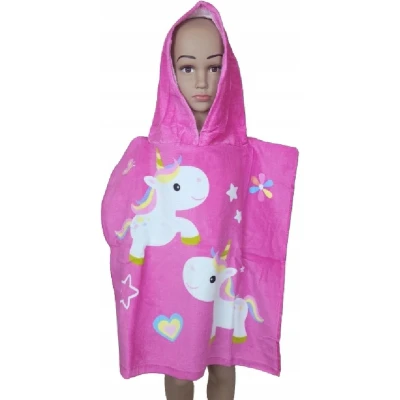 Afbeelding van Badponcho Badcape Handdoek Met capuchon Unicorn Eenhoorn 50x100 cm