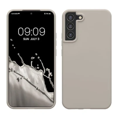 Afbeelding van kwmobile telefoonhoesje geschikt voor Samsung Galaxy S22 Plus Hoesje met siliconen coating Smartphone case in mat beige