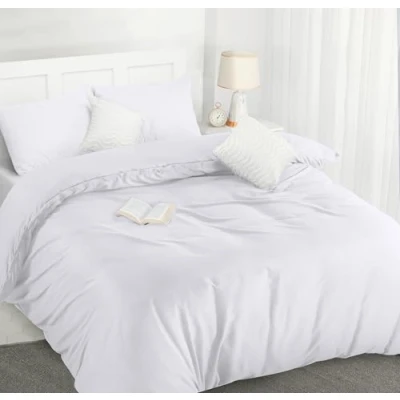Afbeelding van Utopia Bedding Dekbedovertrek Set Zachte Microvezel 200x200cm met Kussenslopen 50x75cm Beddengoed Wit