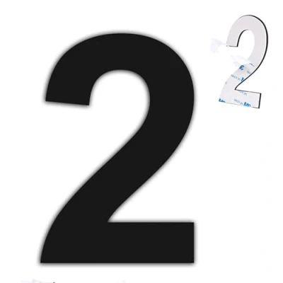 Afbeelding van nanlyiau 6in/15,3 cm roestvrij staal huisnummers zelfklevend zwart mat huisnummer waterdicht, roestbestendig en corrosiebestendig (paste black 6in2)