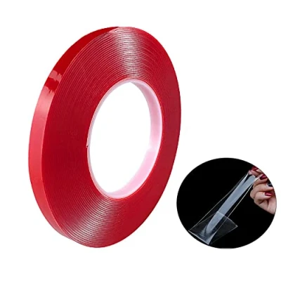 Afbeelding van QitinDasen 10 m x mm premium heavy duty dubbelzijdig acryl plakband, transparant, dubbelzijdige montage, rol, waterdicht, hittebestendig, afneembaar (dik 1 mm)