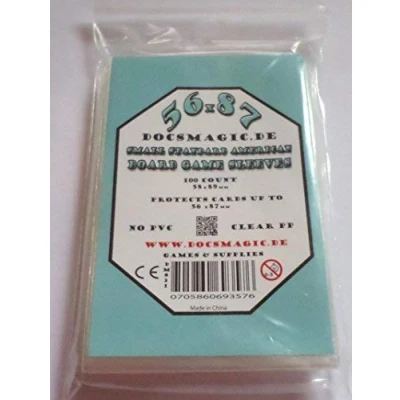 Afbeelding van Docsmagic.de 100 Small Standard American Board Game Sleeves 56 x 87 US 58 89