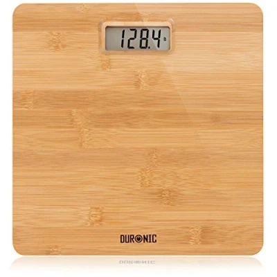 Afbeelding van Duronic BS503 Digitale personenweegschaal, 180 kg, groot lcd display, zeer nauwkeurige sensoren voor meting, dunne automatische lichaamsweegschaal van milieuvriendelijk bamboe