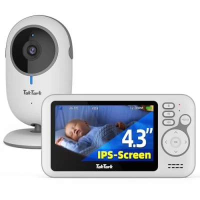 Afbeelding van TakTark Babybewakingscamera, 11,9 cm (4,3 inch), draadloos, nachtzicht, VOX, bidirectionele communicatie, temperatuursensor, geen lichtstoringen, alleen beweging