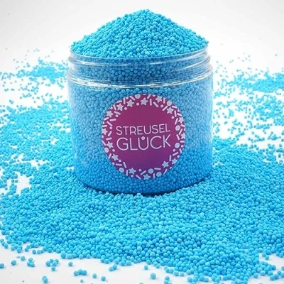 Afbeelding van strooisel geluk Just Pure blauw 180 g non pareilles suikerparels suikerstrooisel kinderverjaardag Kerstmis taartdecoratie cupcakes muffins taartstrooisel koekjes taart
