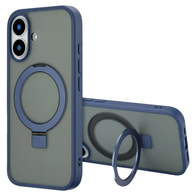 Afbeelding van Apple iPhone 16 MagSafe Hoesje Kunststof Accezz Hardcase/Backcover Blauw Telefoonhoesje Shockproof/Valbescherming