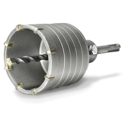 Afbeelding van S&amp;R Holle boorkroon, kern boor kroon set Ø 68mm met SDS plus adapter 110mm en middenboor 8x110mm. Hamerslagbestendig hardmetalen tanden