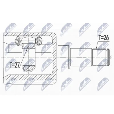 Afbeelding van Homokineet reparatie set, aandrijfas NTY NPW FR 058