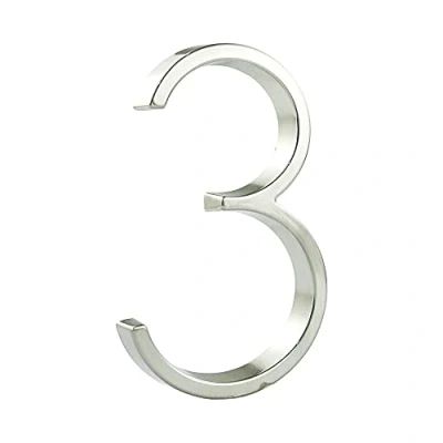 Afbeelding van HASWARE drijvend huisnummerbord 5 inch (12 cm) moderne deurnummers bewegwijzering plaque straat huisadresnummers (zilver, 3)