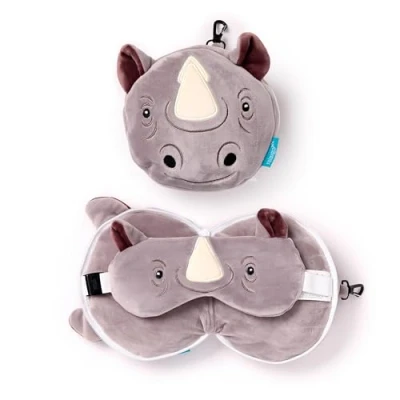 Afbeelding van Reiskussen &amp; Slaapmasker Relaxeazzz Neushoorn Rond